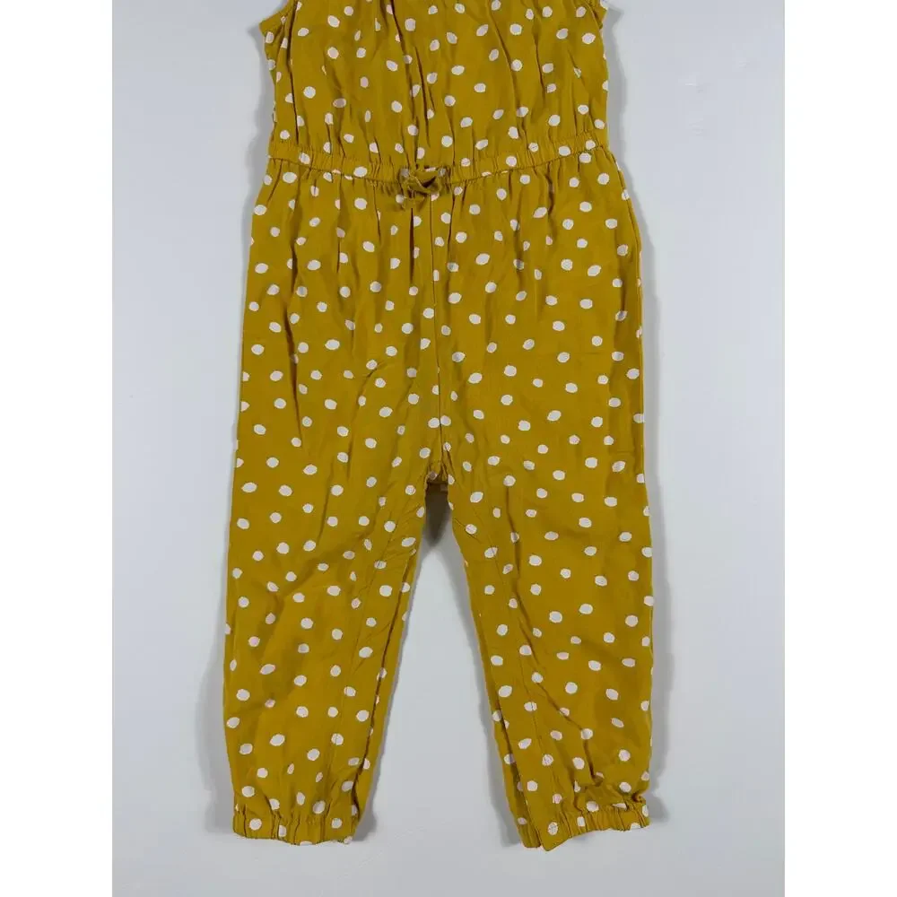 Old Navy Mustard Yellow Polka Dot Halter Jumpsuit Size 2